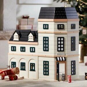NIB Hearth & Hand with Magnolia Apartment Wooden Dollhouse Set - Black and Cream